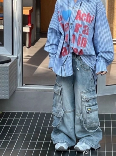 男童潮酷牛仔裤2026春款中大童韩版洋气百搭工装大口袋牛仔直筒裤