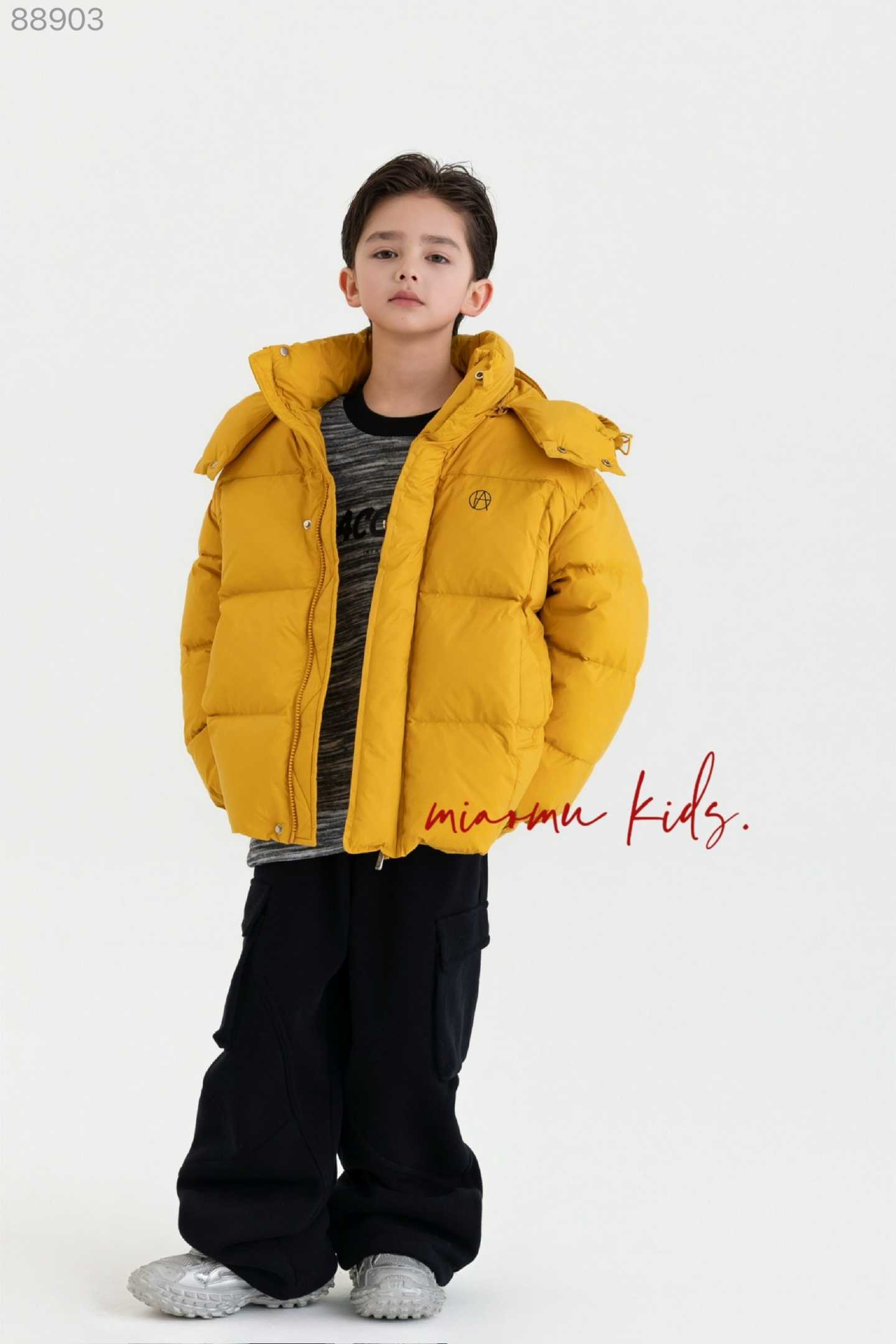 男童潮色洋气羽绒服儿童韩版杜邦三防新国标90白鸭绒保暖面包服