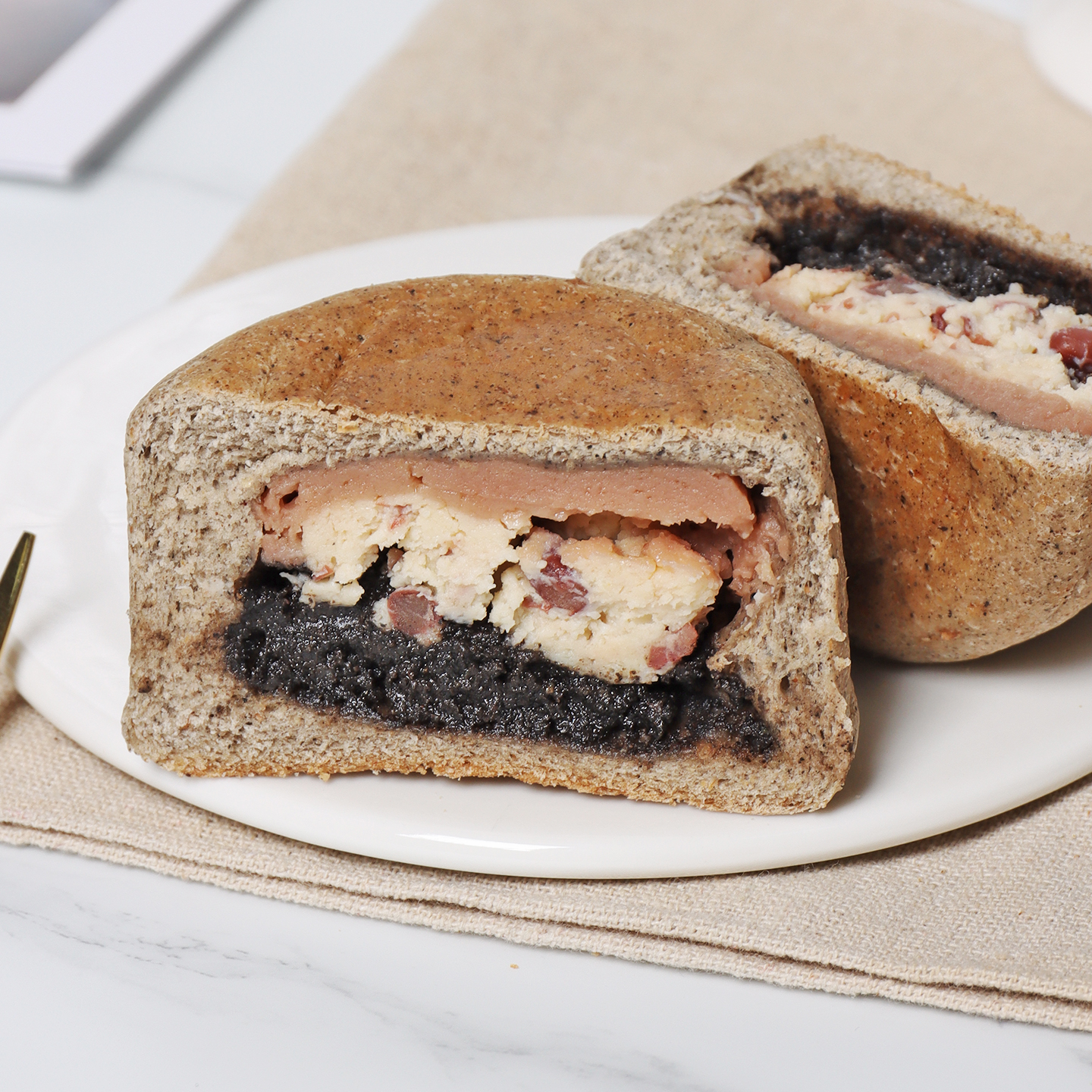 橡木盾黑芝麻豆酪花木轮