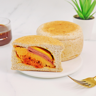 【火腿蛋松车轮饼】橡木盾手作全麦面包健身营养学生孕妇即食早餐