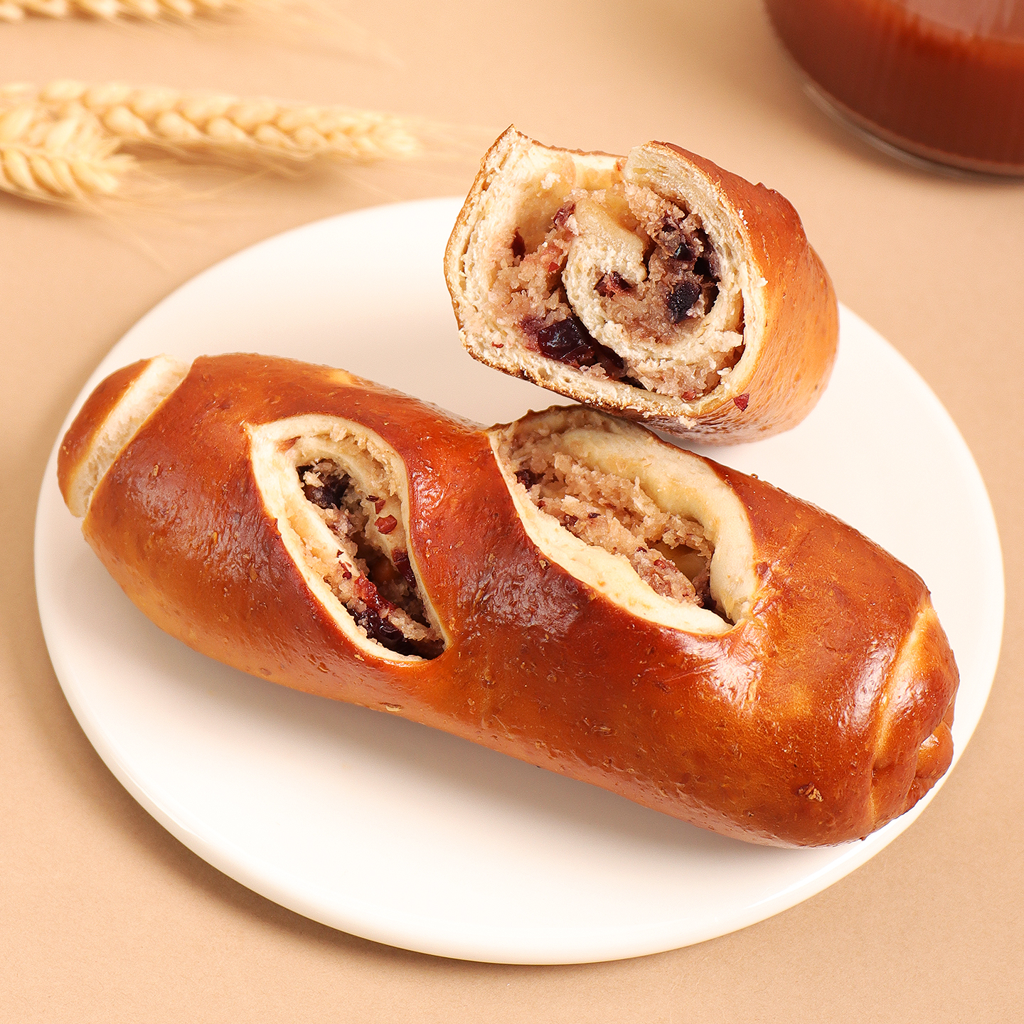 橡木盾椰香核桃碱水棒面包