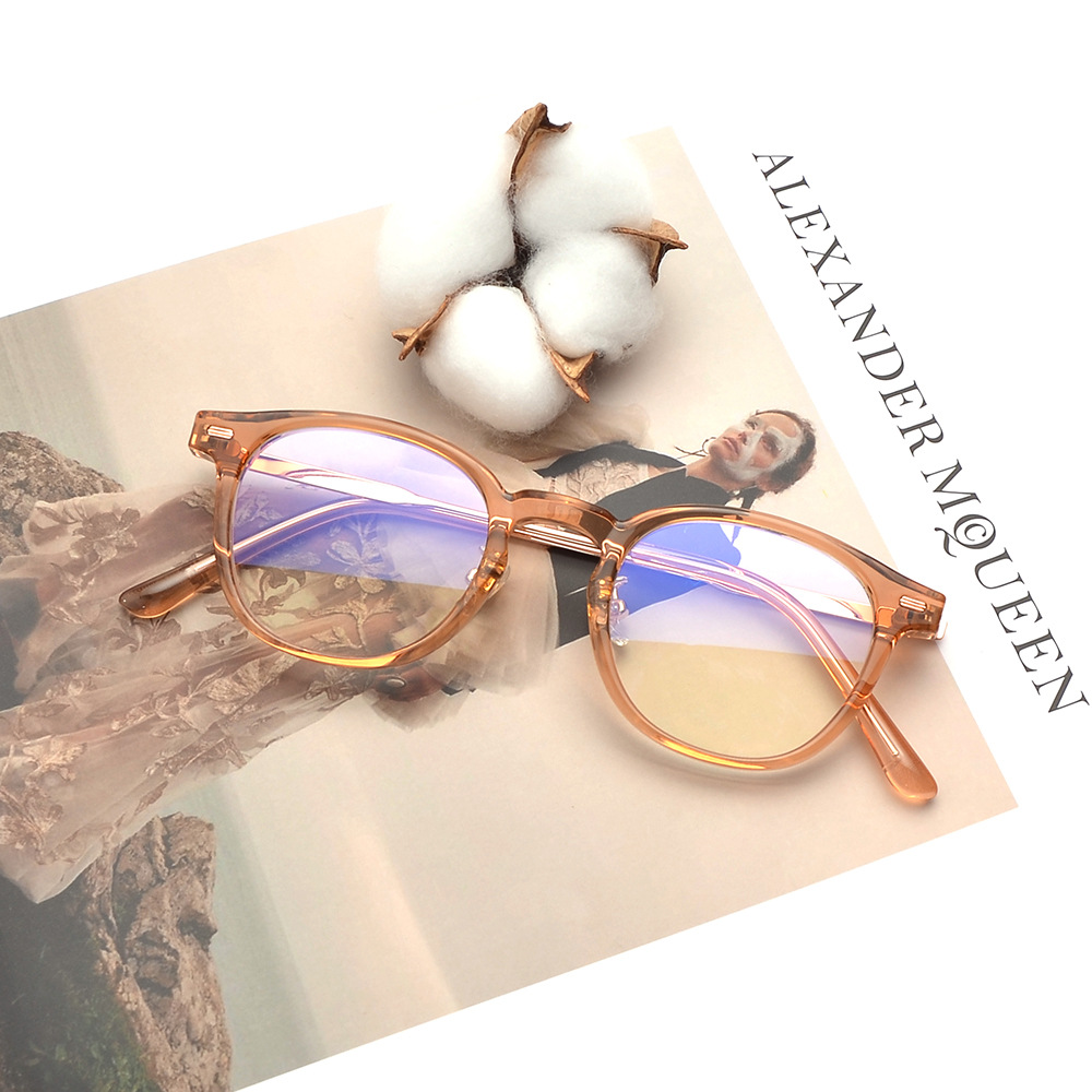 K9202新款时尚TR防蓝光眼镜男女通用网红百搭金属圆框平光镜框潮