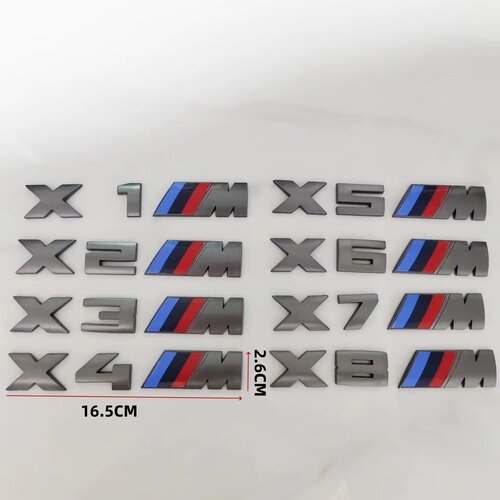 适用于宝马钛灰色M标改装车标X1M X3M X4M X5M X6M X7M X8M后尾标