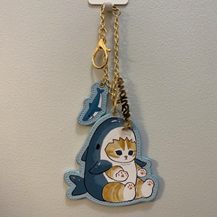 新品鲨鱼猫Mofusand仿皮制包挂件钥匙扣杯子甜甜圈猫咪可爱同步