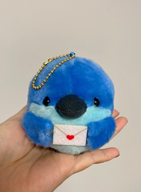 日单AMUSE小鸟鹦鹉毛绒豆袋挂件灰色蓝色绿色黄色儿童礼物