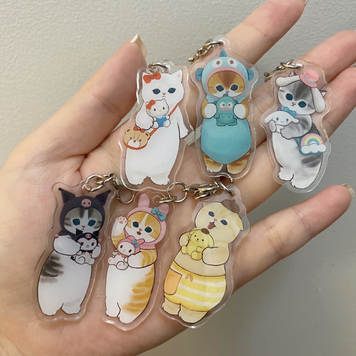 新品猫福Mofu三丽欧亚克力龙虾扣挂件5cm可爱鲨鱼猫丑鱼猫大耳狗