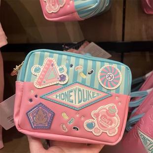 日本USJ环球影城乐园哈利波特化妆包粉色少女心手拿收纳包小礼物