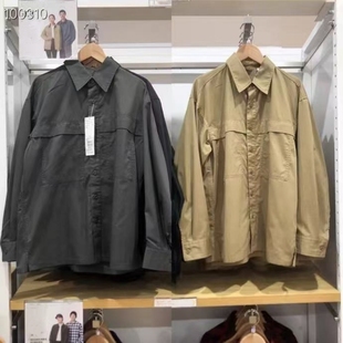 经典工装风 秋季男装女装休闲宽松翻领长袖衬衫薄外套 480652