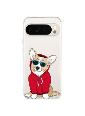 适用于卫衣狗狗适用于谷歌pixel10proXL/9pro透明手机壳Google Pixel10A/9A墨镜狗狗9proXL可爱8Pro/7pro软壳