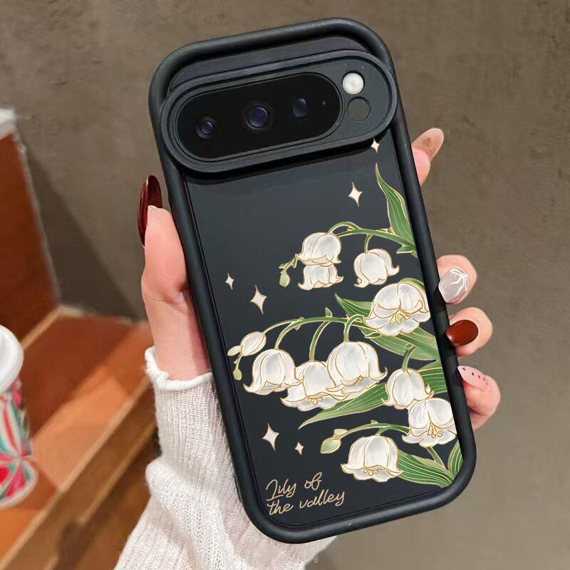 适用于清新铃兰花适用谷歌Pixel10proXL/10pro手机壳9proXL磨砂Google Pixel8pro保护套7pro软壳7A/8A/10花朵