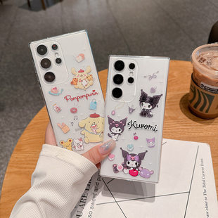A55 S24ultra A16 A42 A53 透明手机壳S21ultra布丁狗A71 S24fe S23 S25ultra 适用于库洛米适用于三星S26
