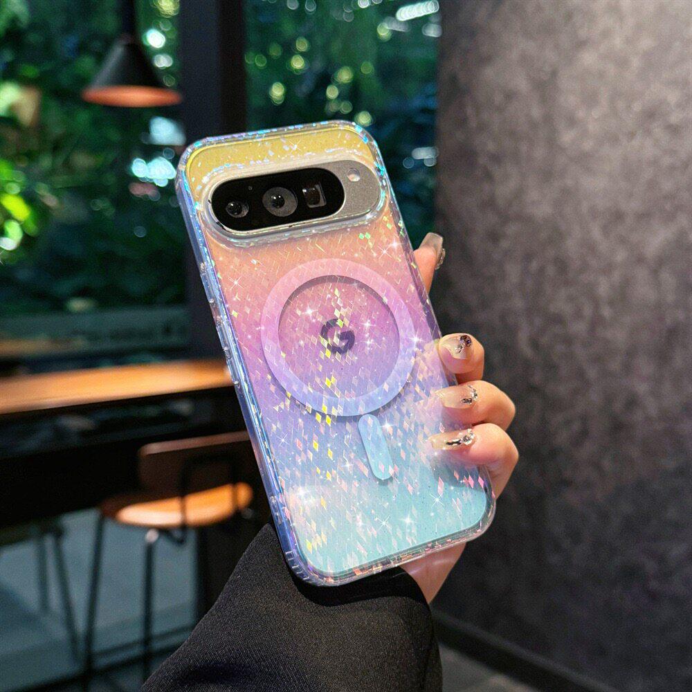 适用于彩镀亮面适用于Google Pixel10proXL磁吸手机壳谷歌Pixel10pro个性炫彩9pro保护套9A时尚9proXL渐变谷