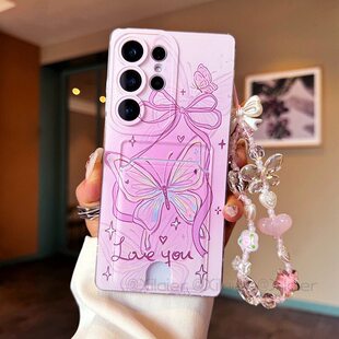 S23ultra S22手机壳M55蝴蝶A71 A55 适用于可插卡片适用于三星S26 A16 S24ultra A53唯美A42 A24保 S25ultra