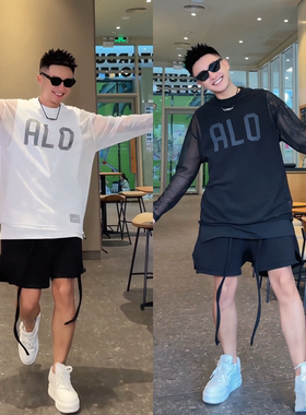 直播间同款男女同款防晒衫长T夏季透气凉感字母设计款宽松百搭潮