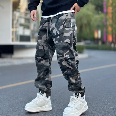 美式复古迷彩工装裤男秋季新款