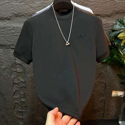 秋季简约百搭刺绣字母短袖t恤男