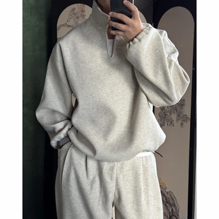 男士 立领卫衣卫裤 套装 韩版 两件套高品质 2025秋季 休闲运动长裤 厚款