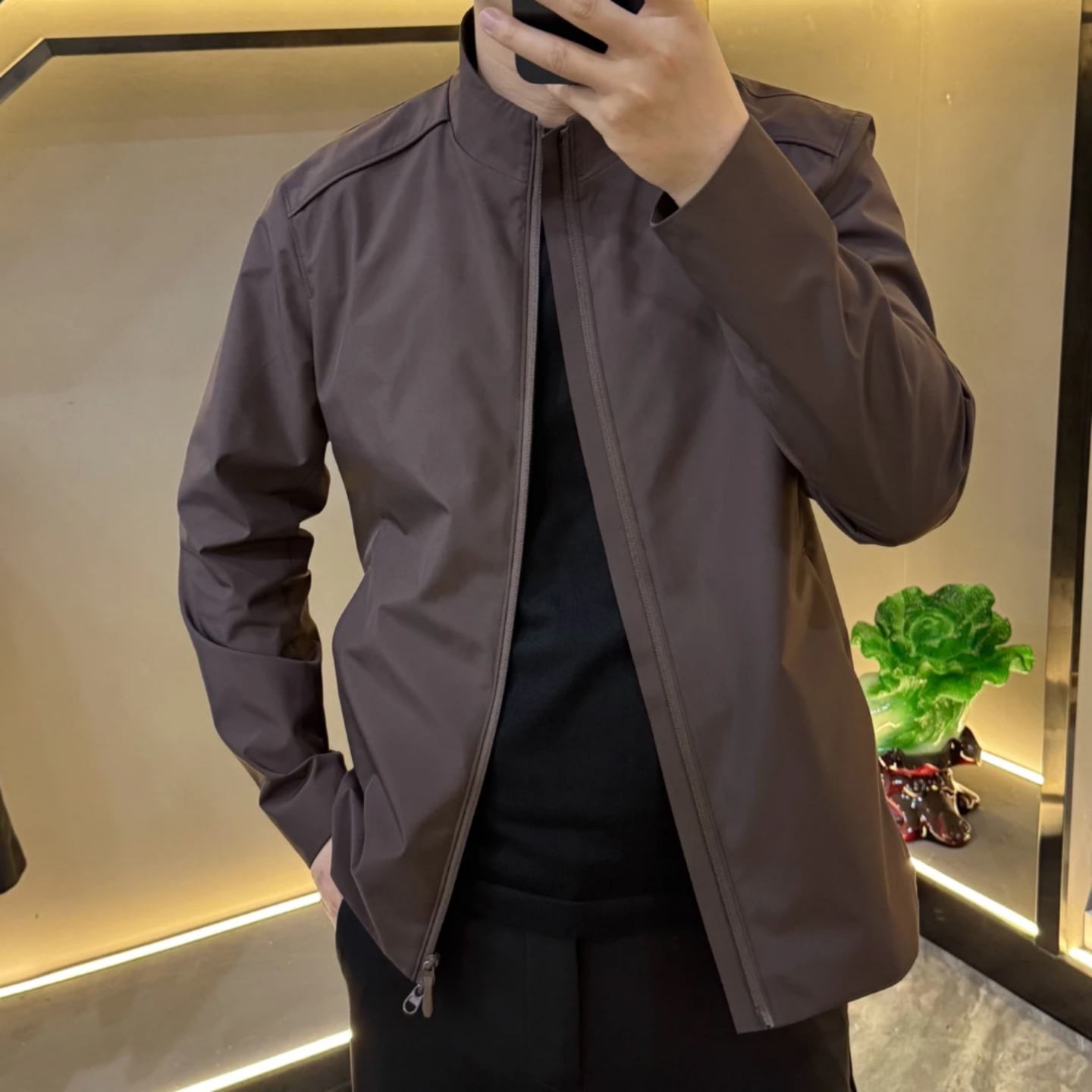 户外春季新款时尚男士百搭立领外套老钱风行政夹克轻奢商务高品质