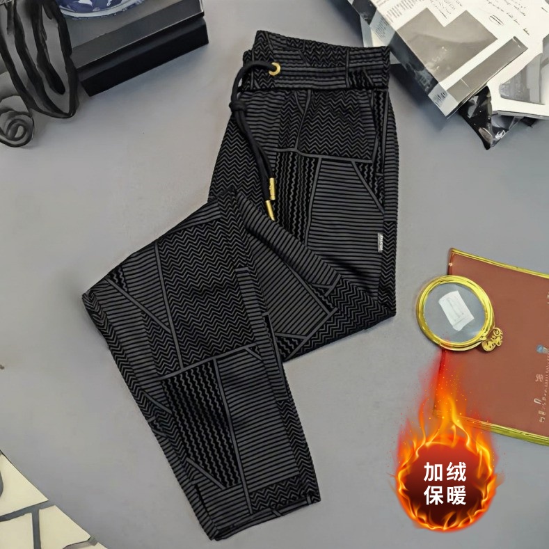 秋冬加绒高端轻奢新款休闲裤男