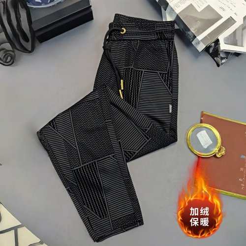 秋冬加绒高端轻奢新款休闲裤男