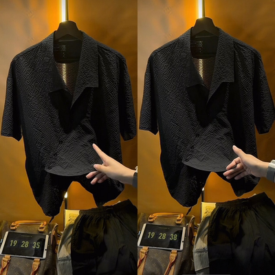 潮牌时尚高品质男士衬衫短袖潮