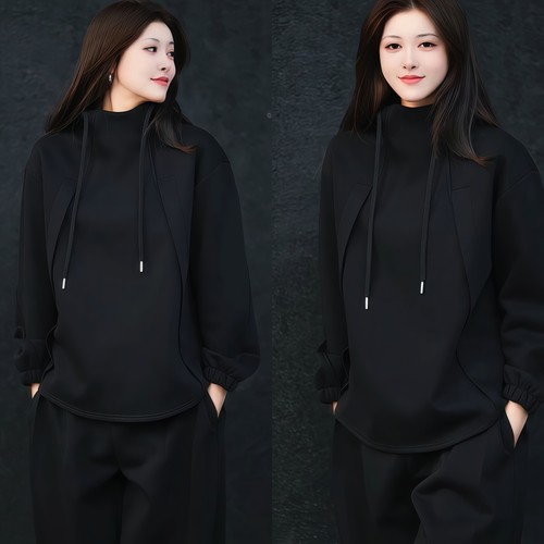 秋季新款时尚潮流连帽卫衣套装