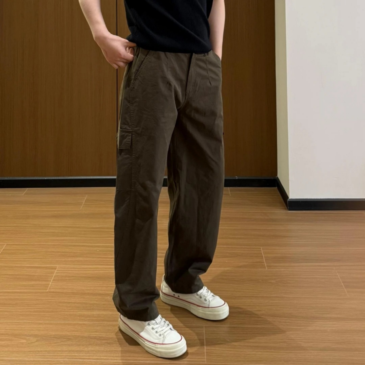 美式休闲夏季男士cleanfit百搭松弛感直筒工装休闲长裤小众设计感