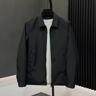 2025年秋季新款商务休闲行政夹克百搭时尚款男士帅气翻领拉链外套