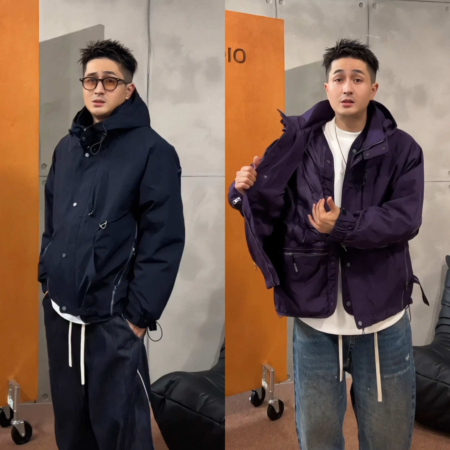 日式机能风连帽款夹克男士冬季防风保暖户外潮流个性痞帅外套棉服