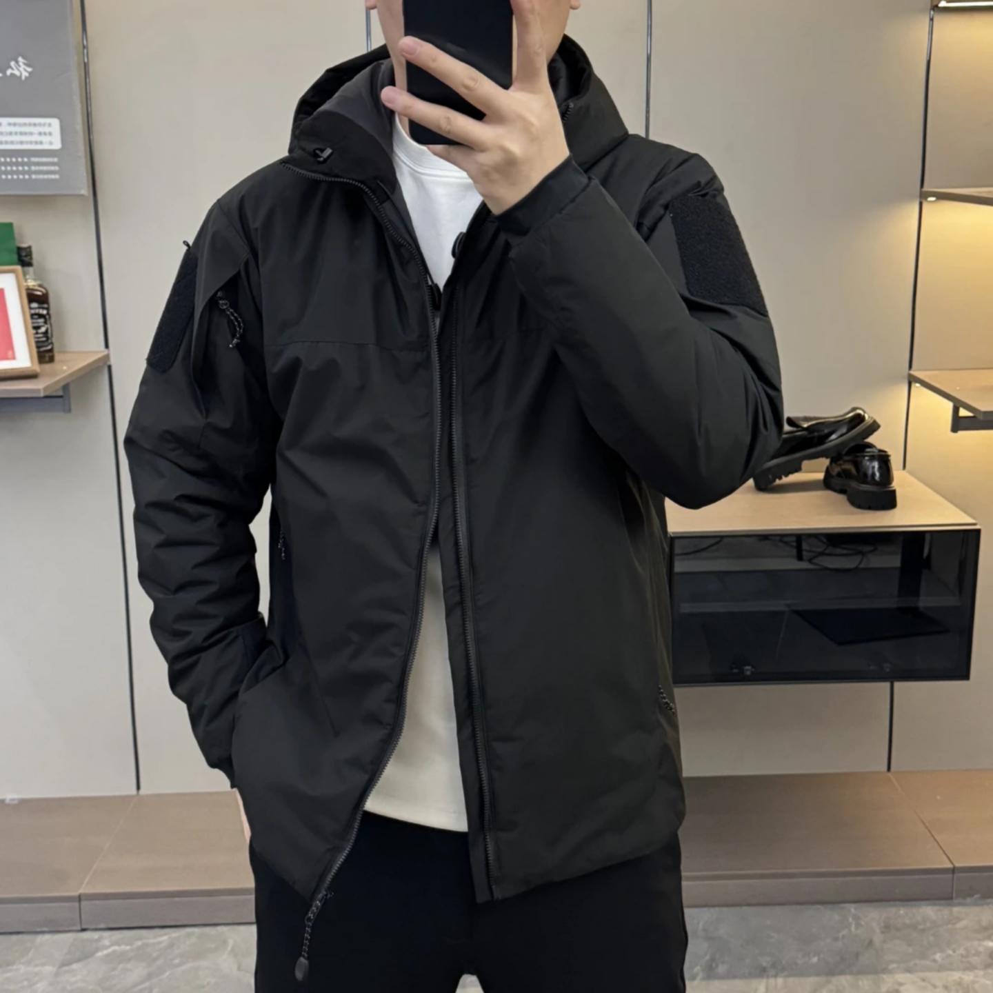 冬季新品男士冲锋衣连帽加棉夹克外套户外商务休闲防风保暖棉服潮