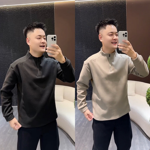 直播间同款半拉链卫衣冬季新款男士简约潮牌卫衣高级舒适打底衫潮