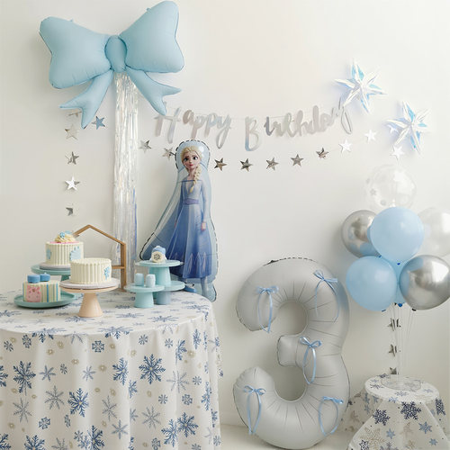 冰雪奇缘生日装饰布置冰蓝艾莎公主主题气球装饰派对布置生日道具