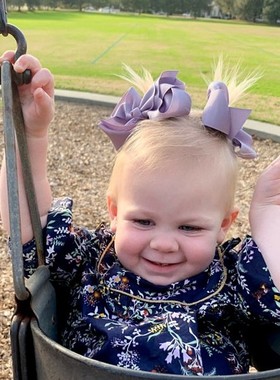 丹麦bow's by staer儿童手工蝴蝶结发夹气质款不含镍墨绿10厘米