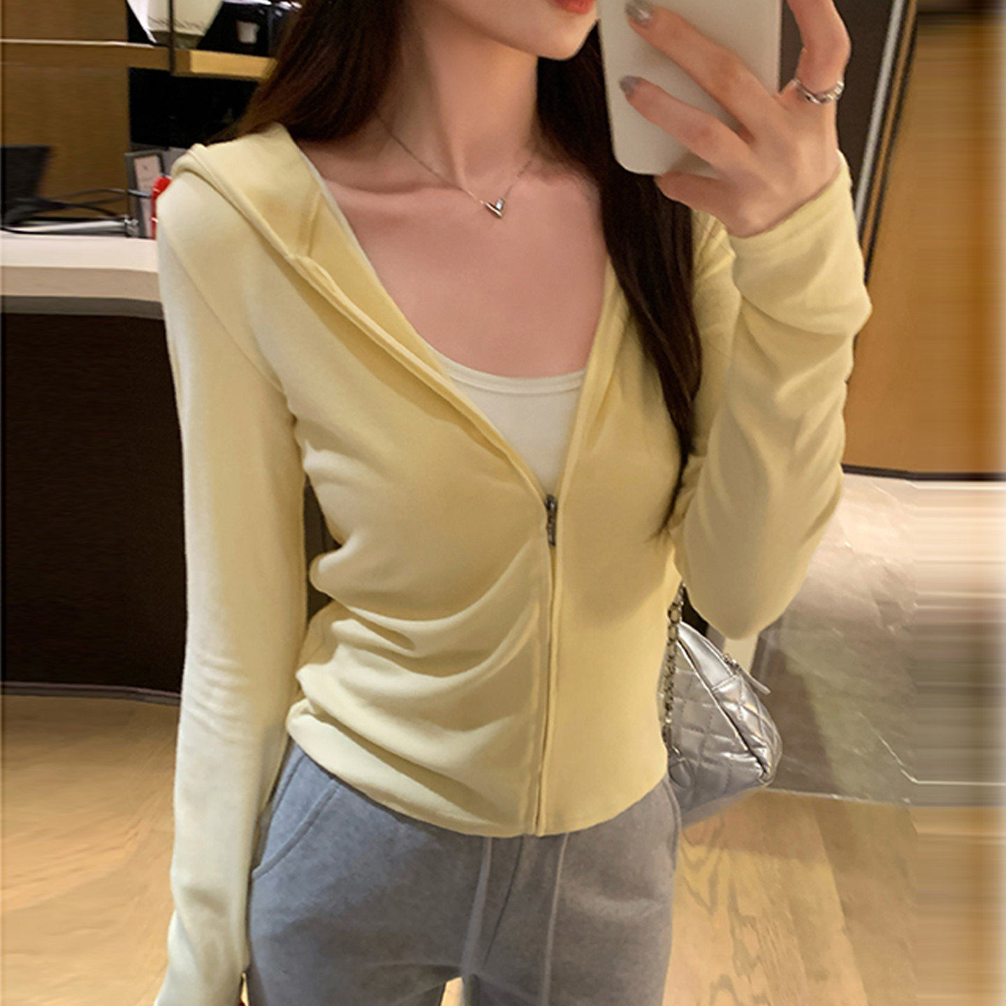 连帽卫衣开衫女小众修身