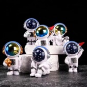 PVC卡通大头宇航员太空人航天宇宙星空儿童生日蛋糕装 饰摆件模型