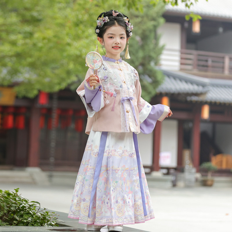 汉服女童2026新款春秋儿童古风国风套装女孩明制马面裙超仙公主裙,童装/婴儿装/亲子装,汉服,淘宝优惠券,粉丝福利购,淘宝优惠卷
