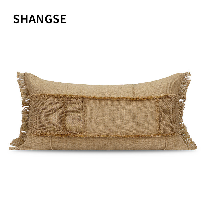 尚塞原创设计自然侘寂风中古风民宿原始稻草灰橙色样板房沙发抱枕,居家布艺,靠垫/抱枕,淘宝优惠券,粉丝福利购,淘宝优惠卷