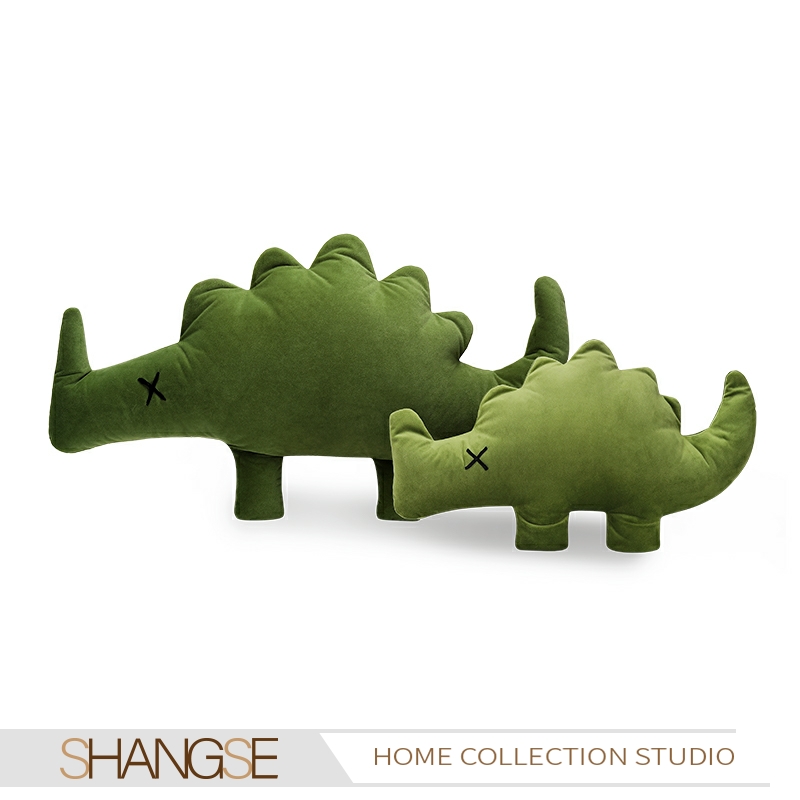 尚塞布艺样板房卡通大小恐龙抱枕