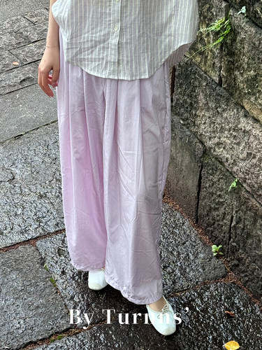 Byturnns松紧腰直筒山本裤