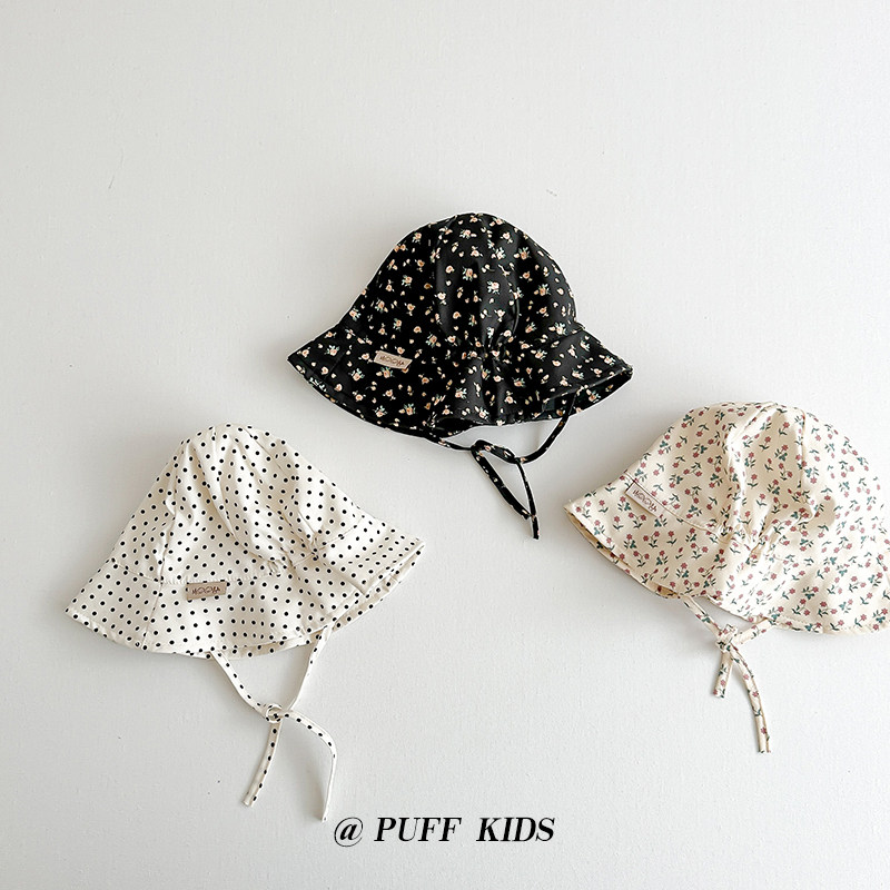 婴儿渔夫帽春秋季薄款波点时尚百搭遮阳帽子女宝宝户外出游盆帽夏