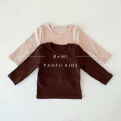 婴儿纯棉打底衫春秋薄款纯色长袖t恤儿童宝宝洋气韩版贴身内衬冬