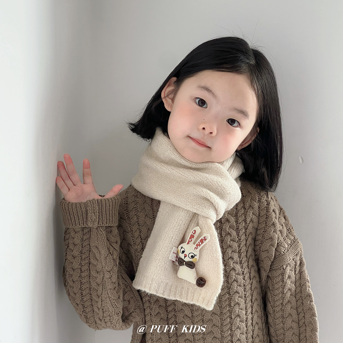 儿童围巾秋冬季男女童可爱卡通针织围脖宝宝保暖加厚防风护颈脖套