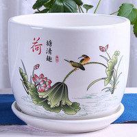 花盆陶瓷特大號(hào)特價(jià)清倉批發(fā)帶托盤簡(jiǎn)約中號(hào)高檔客廳北歐個(gè)性花盆
