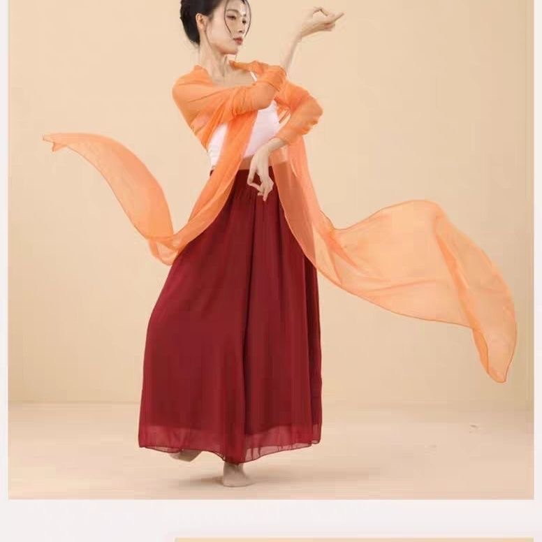 汉服披帛飘逸古风飘带敦煌古典舞蹈表演超仙长款纱巾披巾超长丝巾