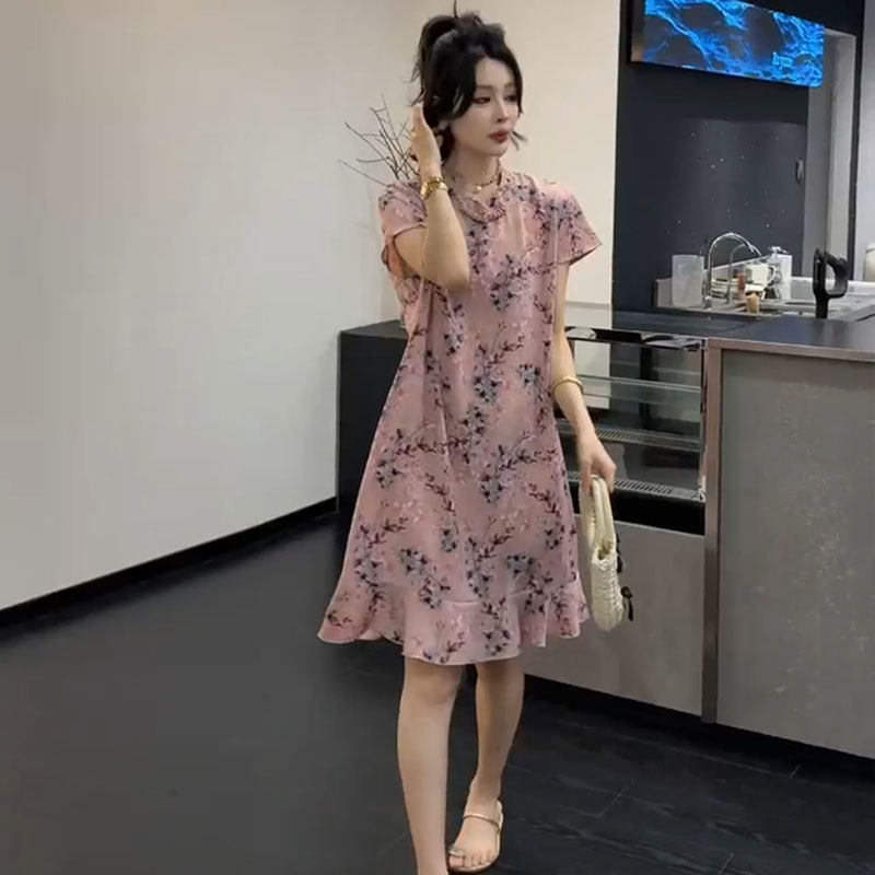 高级感国风盘扣汉服旗袍裙