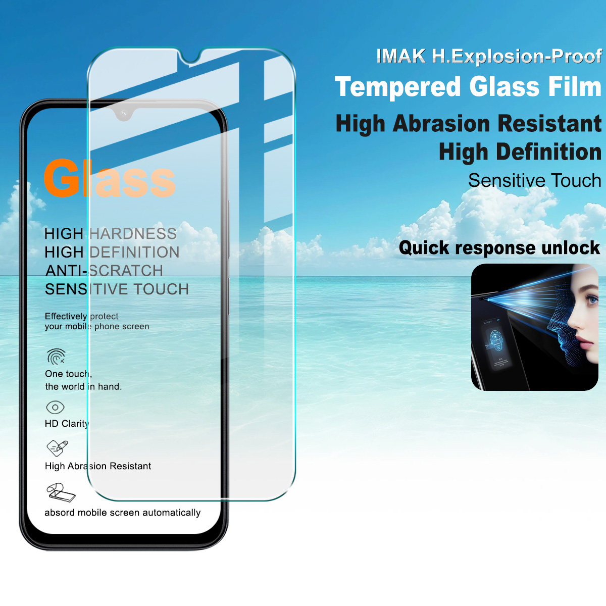 imak适用于红米 Redmi A7 Pro 4G海外版全屏钢化玻璃膜手机保护膜防摔耐磨屏幕高清防偷窥全屏防爆保护贴膜
