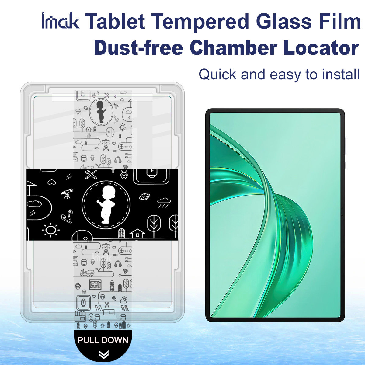 imak自带无尘仓定位秒贴适用Honor Pad X8a 11inches 荣耀平板X9 11英寸平板贴膜高清钢化玻璃保护膜易贴