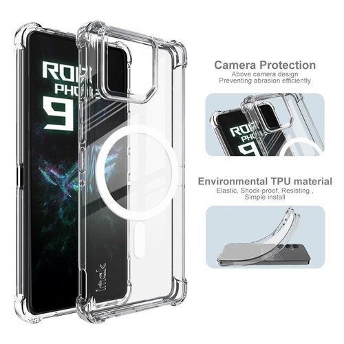 imak适用于华硕Asus ROG 9 ROG游戏手机9Pro全包防摔软套磁吸透明壳四角气囊透明壳手机壳保护套耐磨保护外套