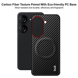 imak睿翼红圈纤维纹磁吸壳 适用华硕Asus Zenfone9 5G Zenfone10 5G手机壳摄像头保护套耐磨防摔防爆商务外套