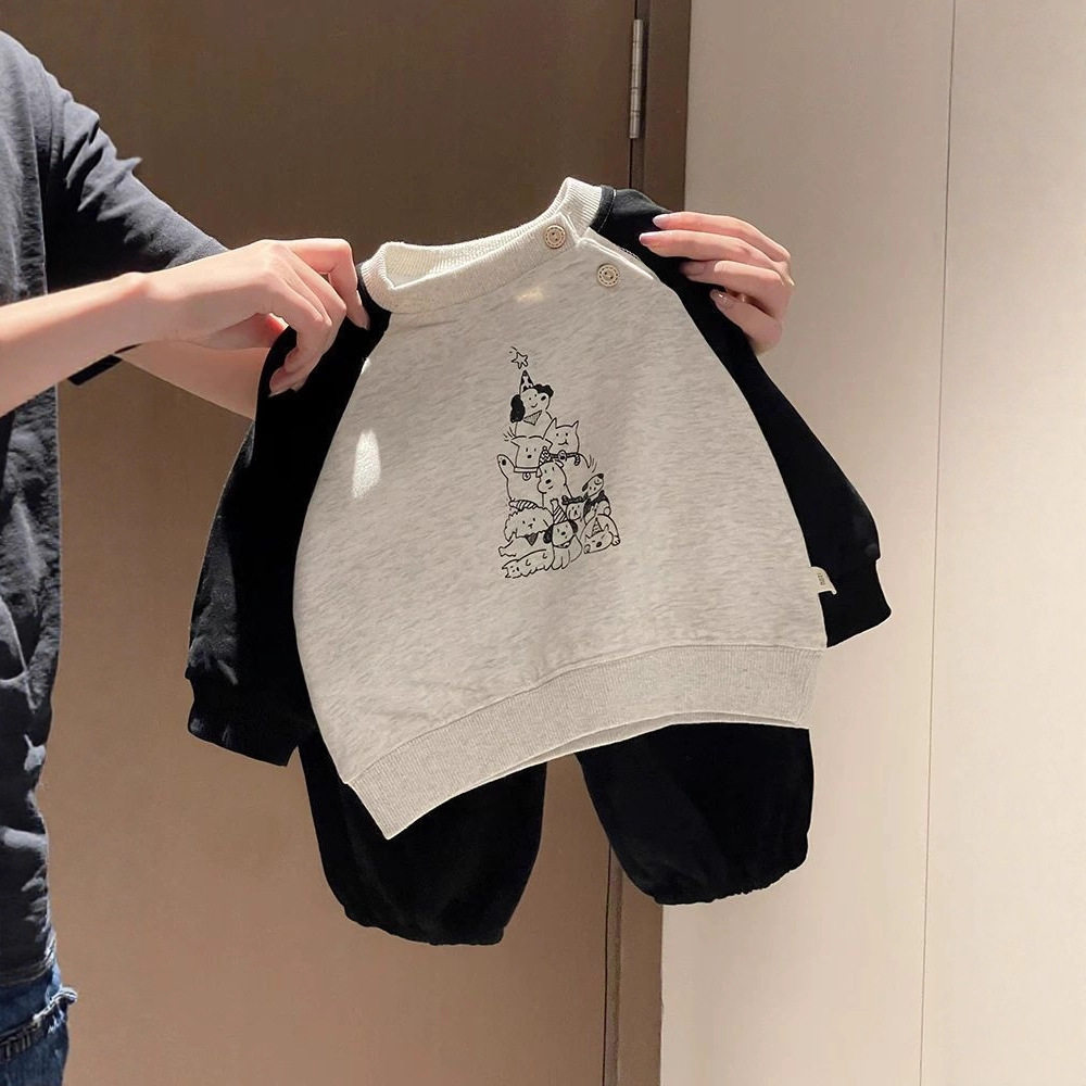 婴幼儿春秋季分体套装2026新款男宝宝拼色休闲卫衣裤子两件套潮款,女装/女士精品,时尚套装,淘宝优惠券,粉丝福利购,淘宝优惠卷